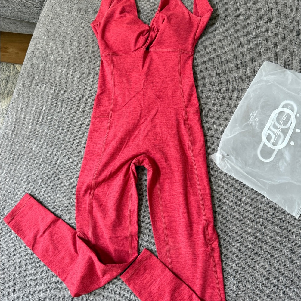 Red Sleeveless Jumpsuit